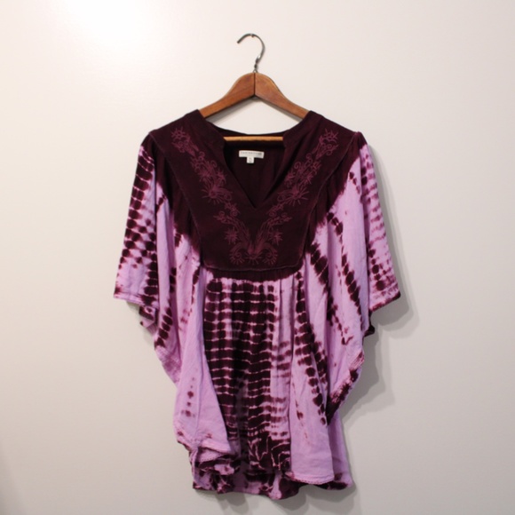 Earthbound Tie Dye Peasant Top NEW - Picture 1 of 4